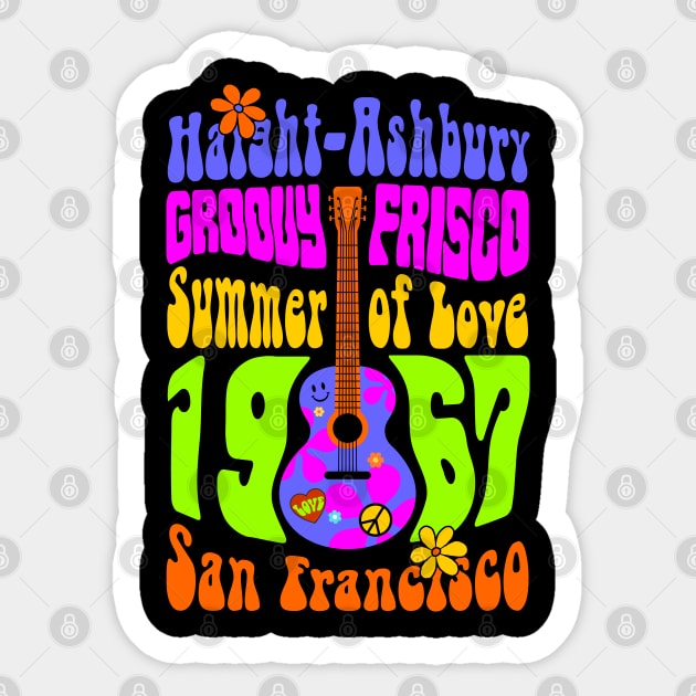 60s 70s Retro Flower Power - Groovy Frisco 1 Sticker by EDDArt